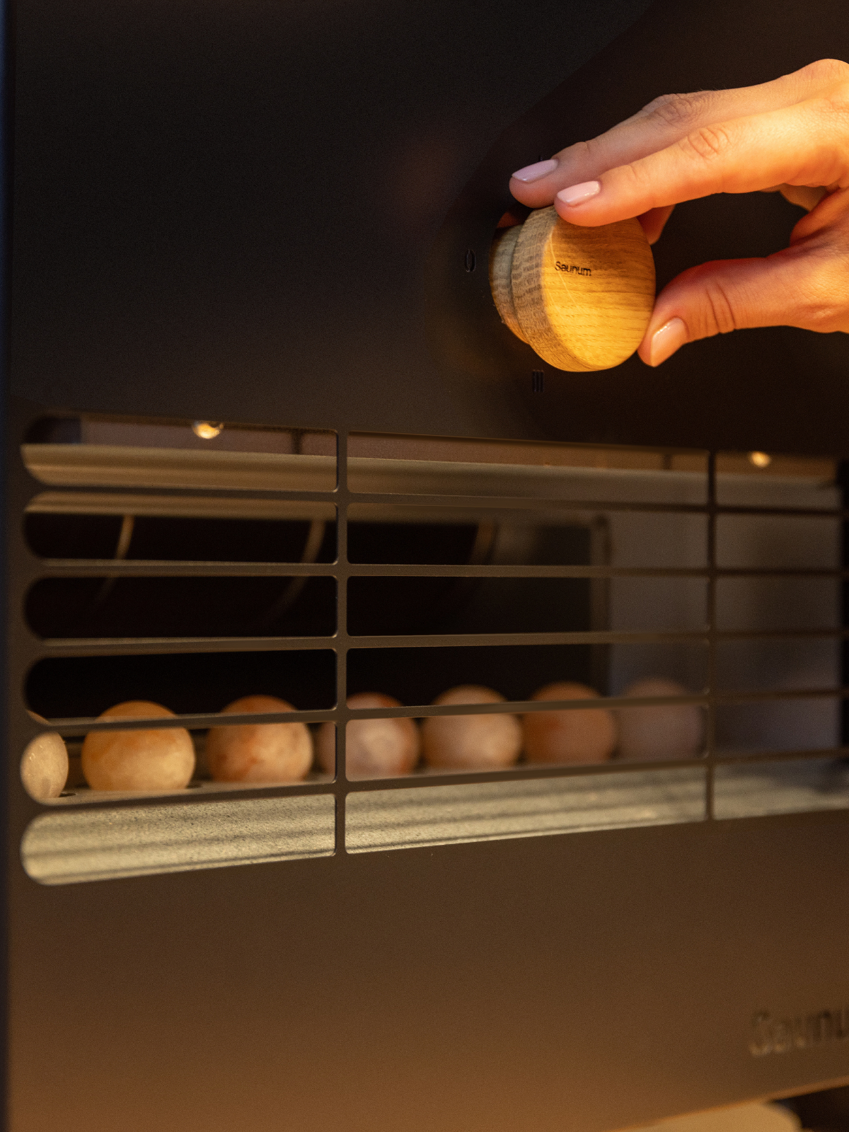 Person cleaning an oven with a wooden brush