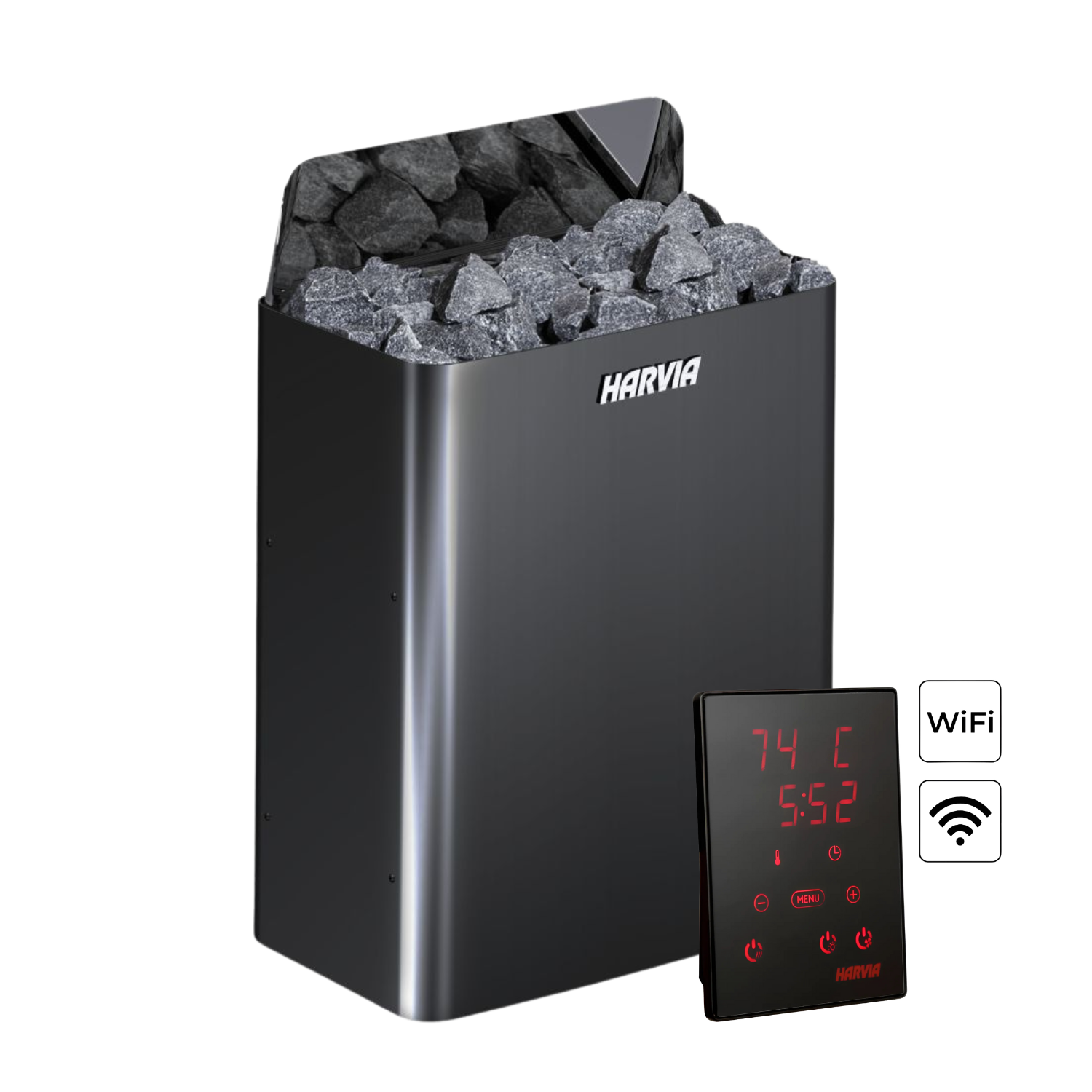 Harvia The Wall SW E Electric Heater - Black Steel