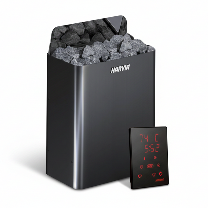 Harvia The Wall SW E Electric Heater - Black Steel